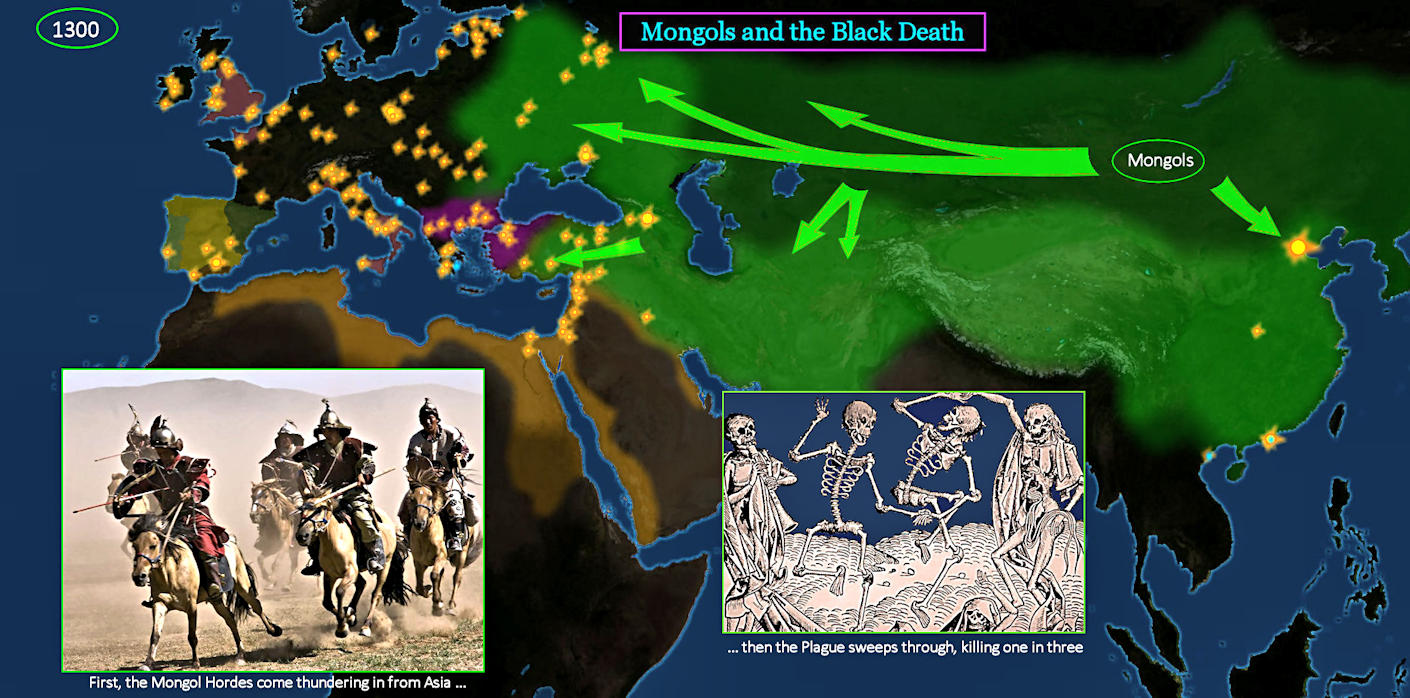 Mongols and Black Death, 1300 map
